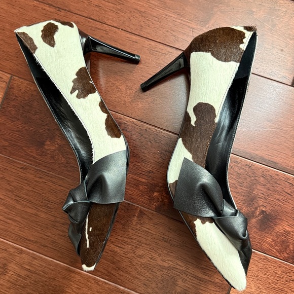 NIB Proenza Schouler Italy Toscana Pony Hair Rotterdam Leather Bow Heels - Picture 4 of 9